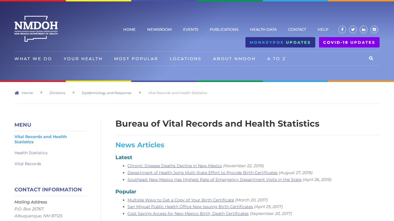 Bureau of Vital Records and Health Statistics - nmhealth.org